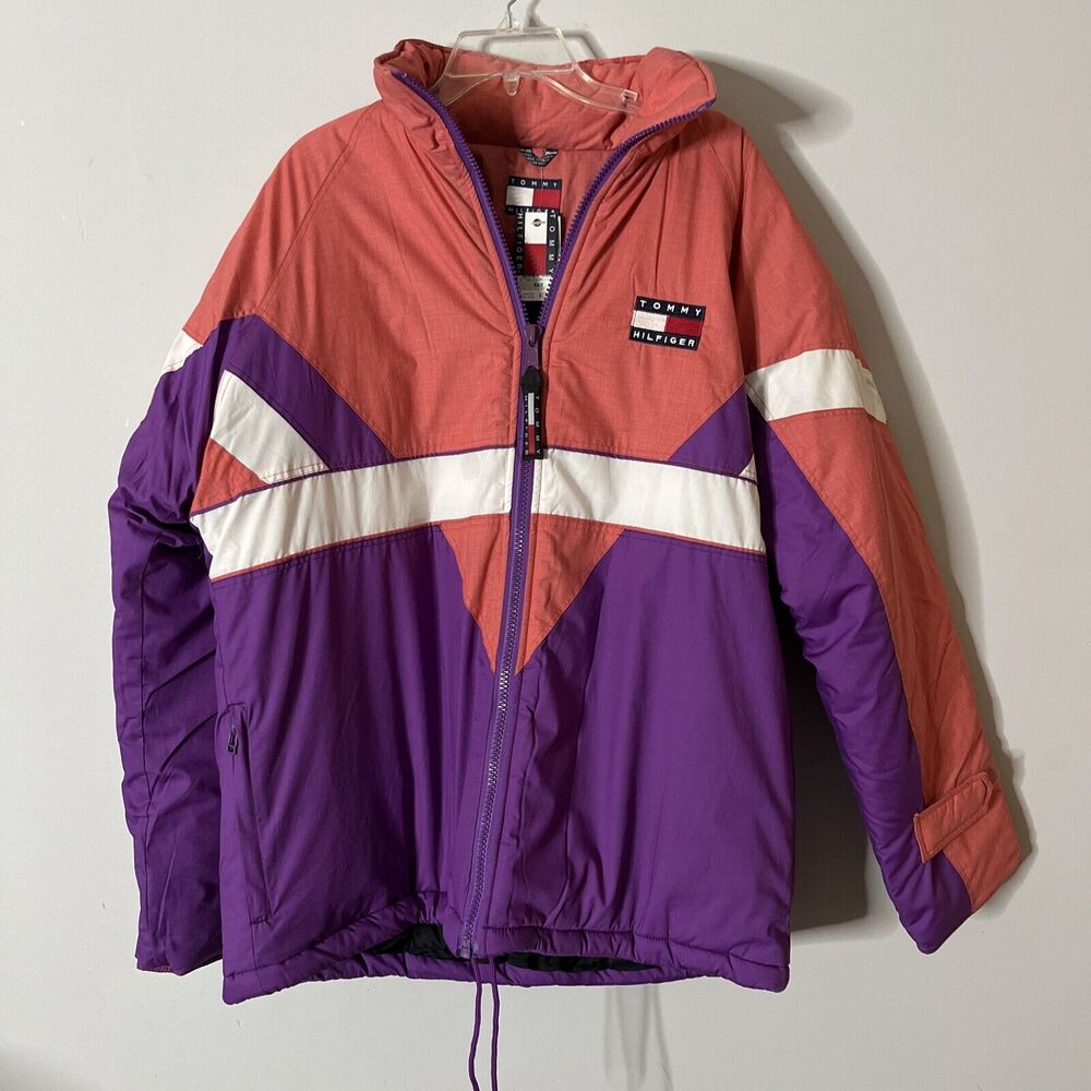 VINTAGE Tommy Hilfiger Puffer Jacket Color Block Lion Crest Logo WITH‎ TAGS